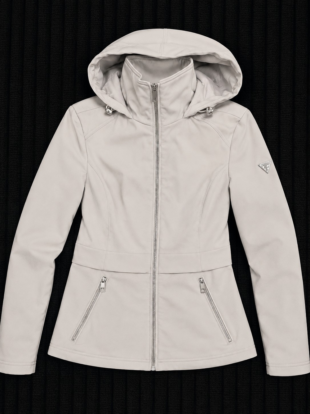 Guess Light Gray Hooded Utility Jacket